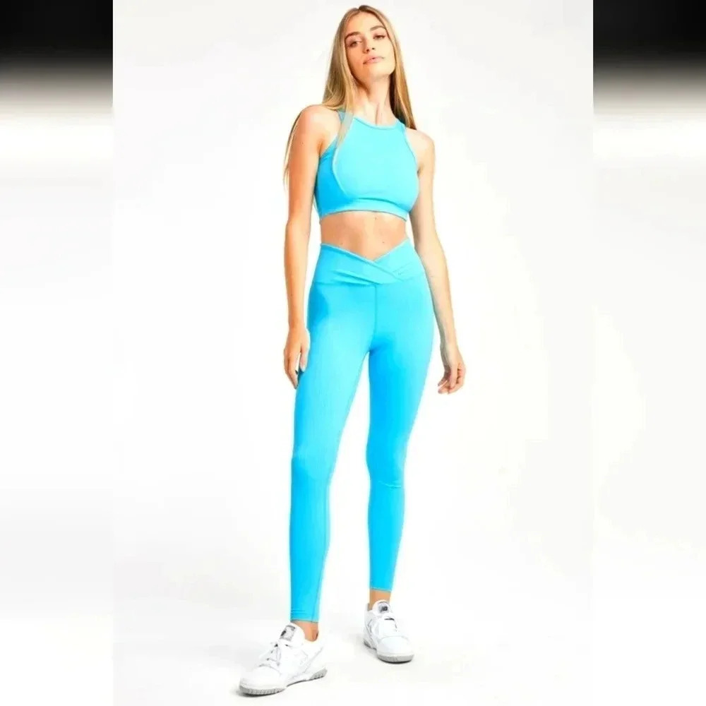 Years of Ours Ribbed Veronica Leggings in Pisces Blue